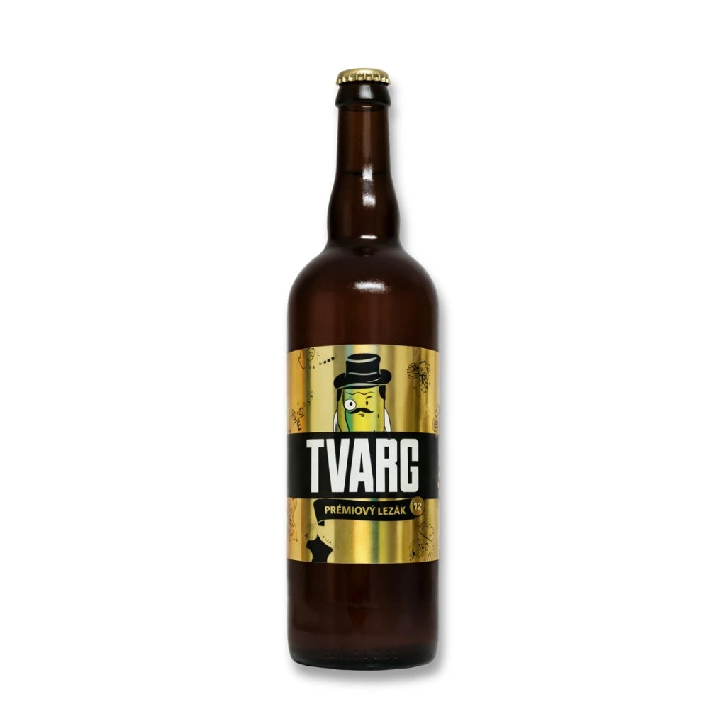 Pivo Tvarg 12° Prémiový ležák, 0,75 litr, láhev – korunková zátka