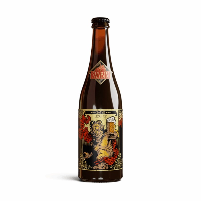 Pivo Švabín – Satyr 12°, sv. 0,75 litr, lahev – korunková zátka