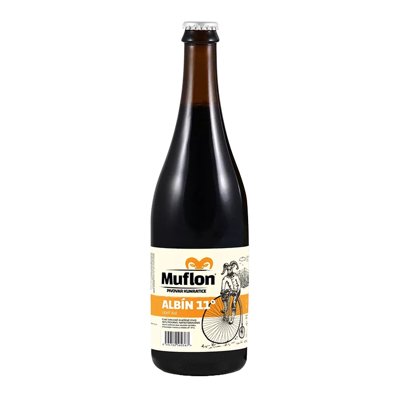 Pivo Muflon – Albín ALE 11°, sv. 0,75 litr, lahev – korunková zátka